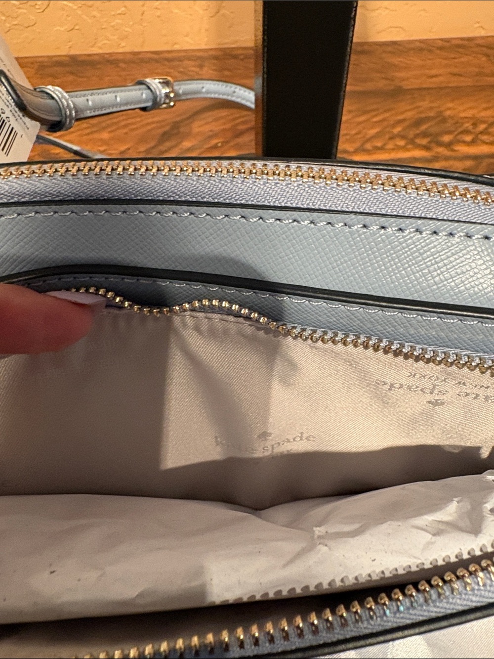 kate spade NWT Stacie Dual Zip Saffiano Leather in Muted Blue MSRP $279 - Picture 8 of 11